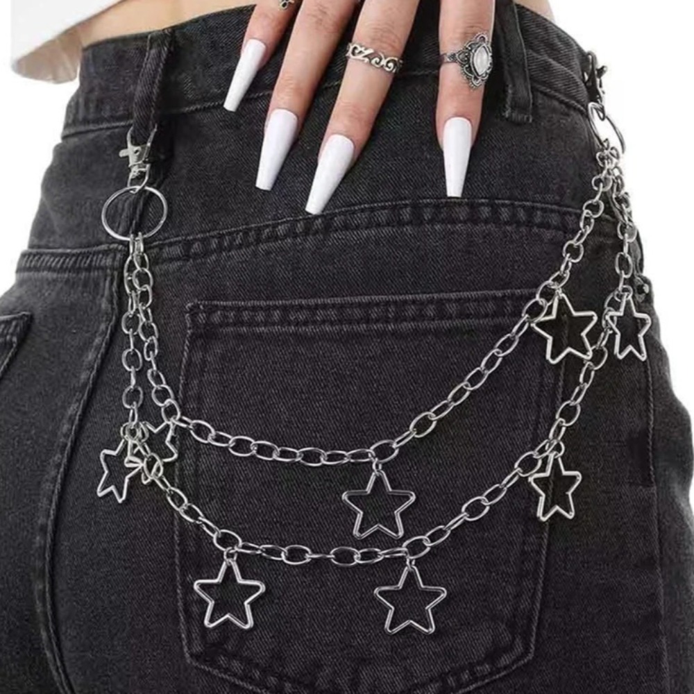 Hip Hop Chain Necklace - Punk Star Double Layer Waist Chain