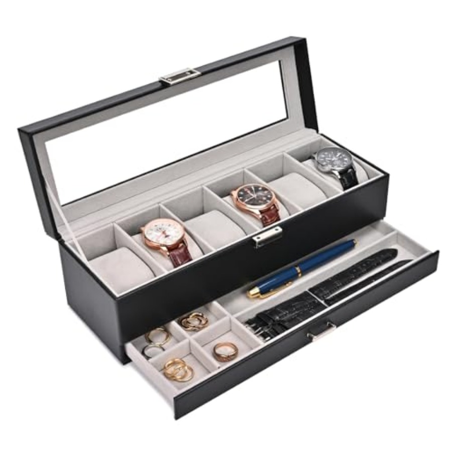 Jewelry And Watches Box - Watch Box, 6 Slot Watches Display