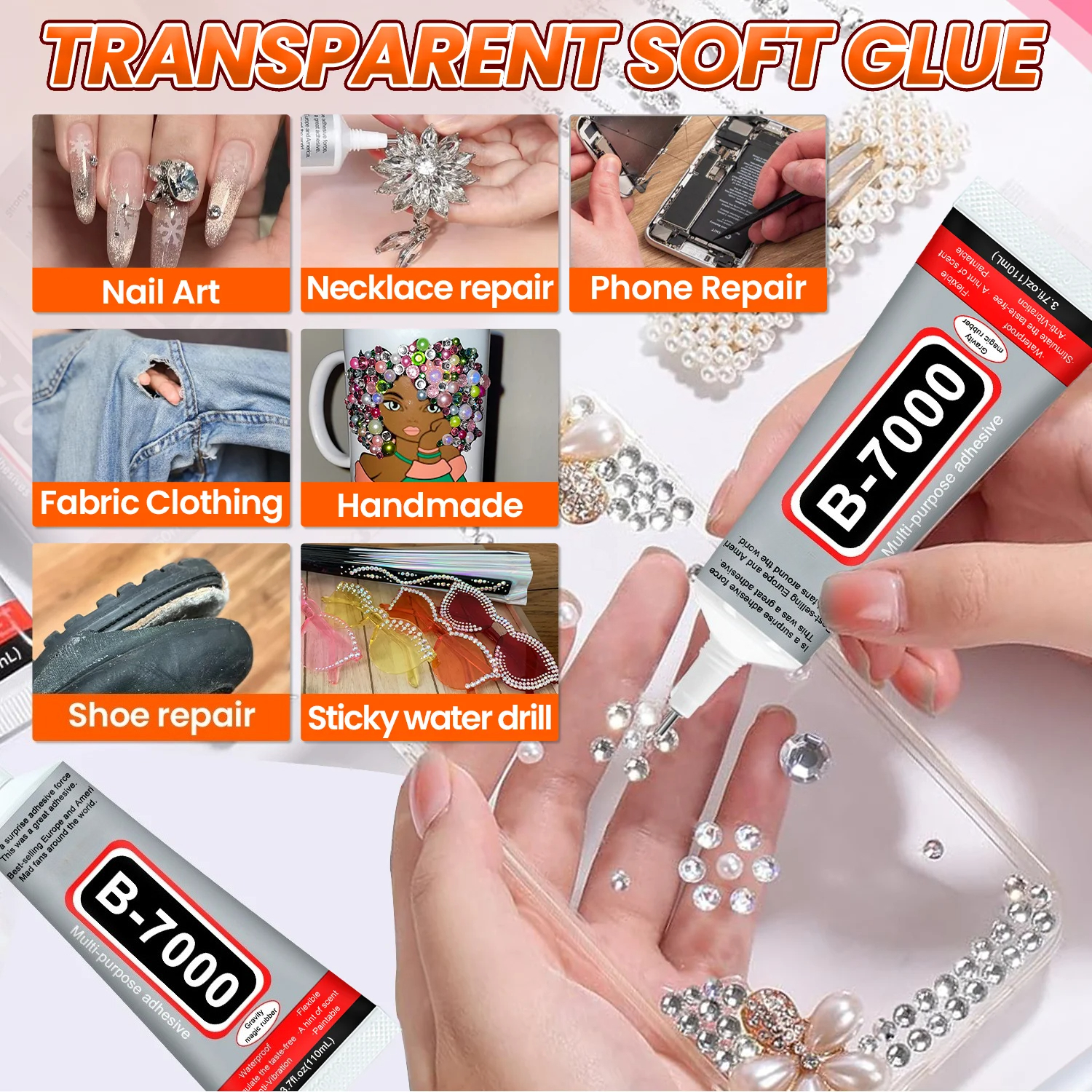 1-10Pcs B-7000 Super Glue Lool - Jewelry Repair & Watches Photos incelemesi ve fiyatı