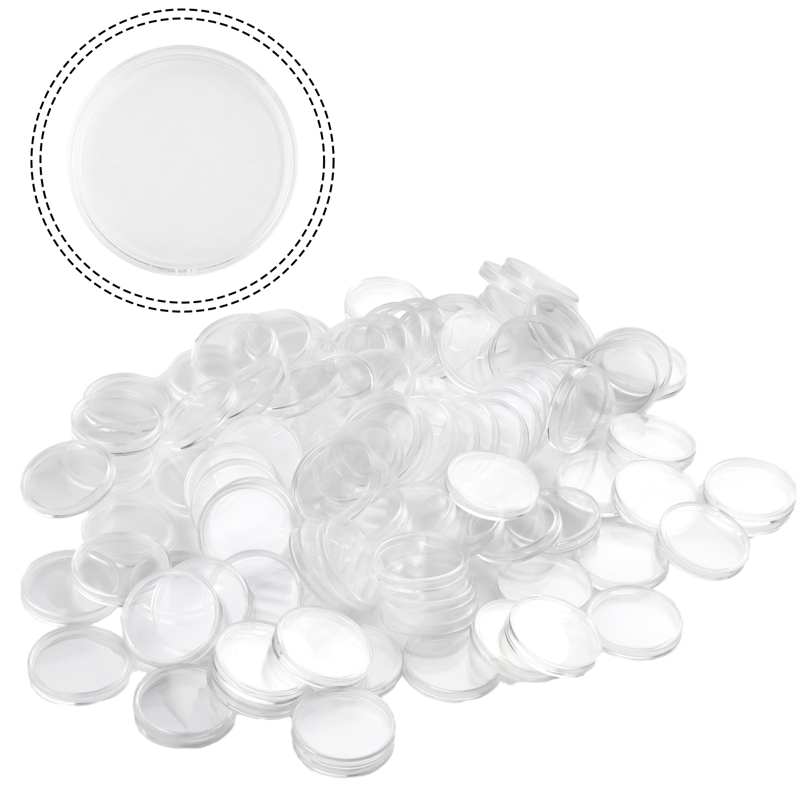 100 Clear Plastic Coin Capsule - Collectors Coins Jewelry & Watches Of Smithtown incelemesi ve fiyatı