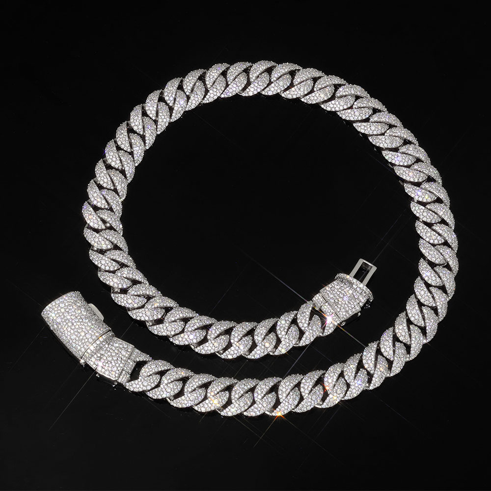 Iced out 14mm 3 Row Diamond Cu - Hip Hop Chain Necklace incelemesi ve fiyatı