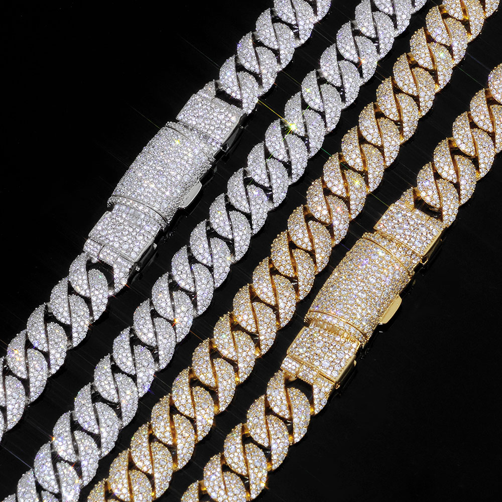 Iced out 14mm 3 Row Diamond Cu - Hip Hop Chain Necklace incelemesi ve fiyatı
