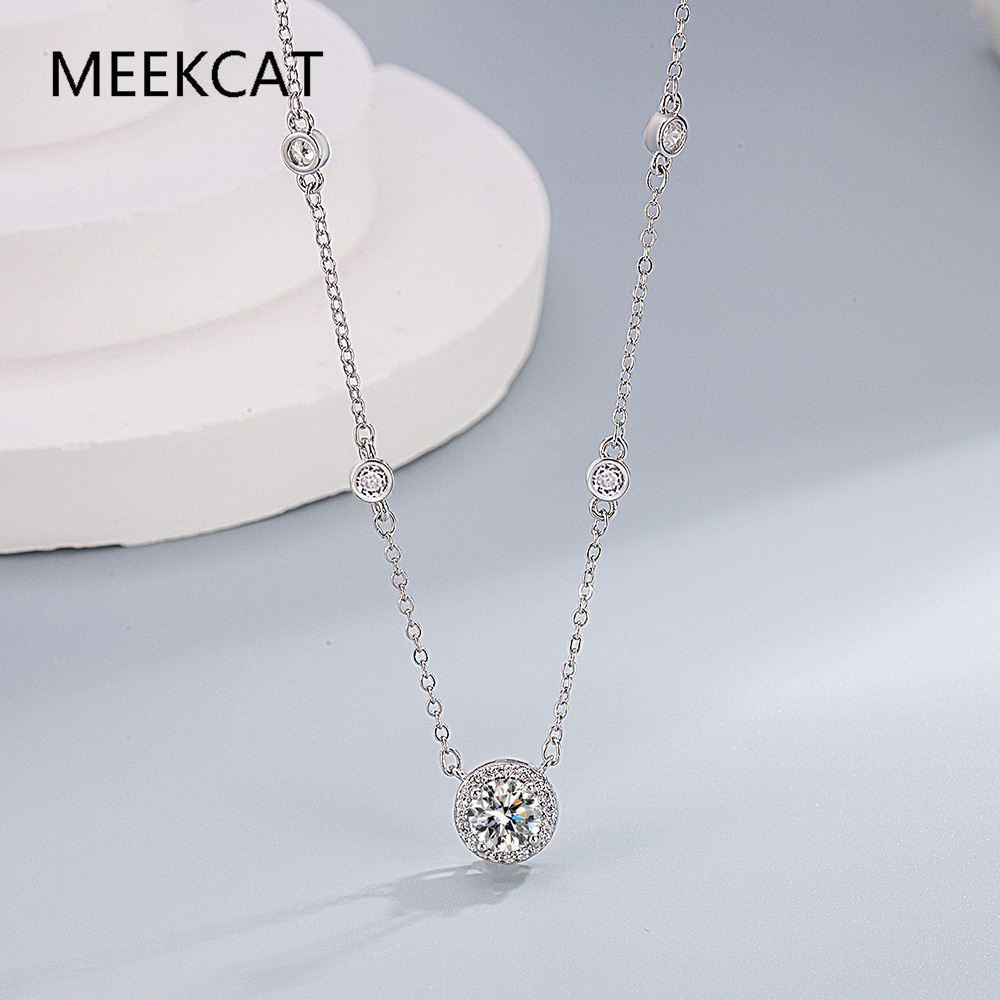 1/2/3CT Moissanite Necklaces f - Crystal Choker Necklace incelemesi ve fiyatı