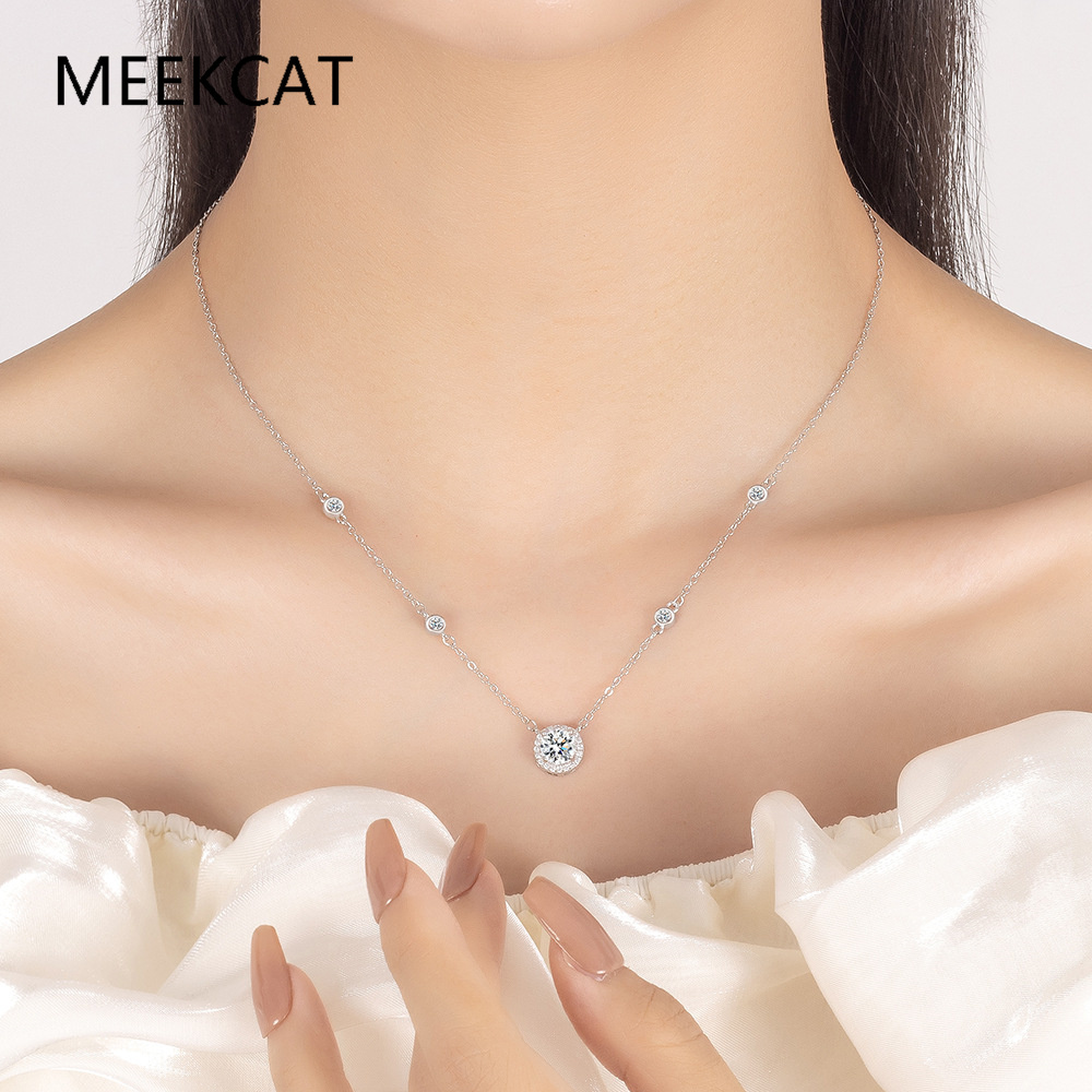 1/2/3CT Moissanite Necklaces f - Crystal Choker Necklace incelemesi ve fiyatı