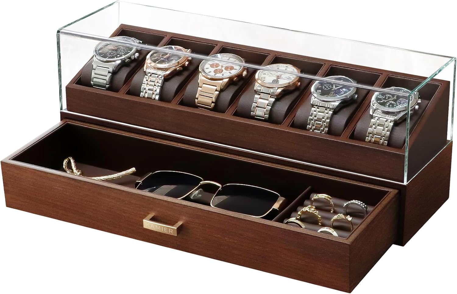 Wooden Watch Box with 6 Slots  - Jewelry And Watches Box incelemesi ve fiyatı