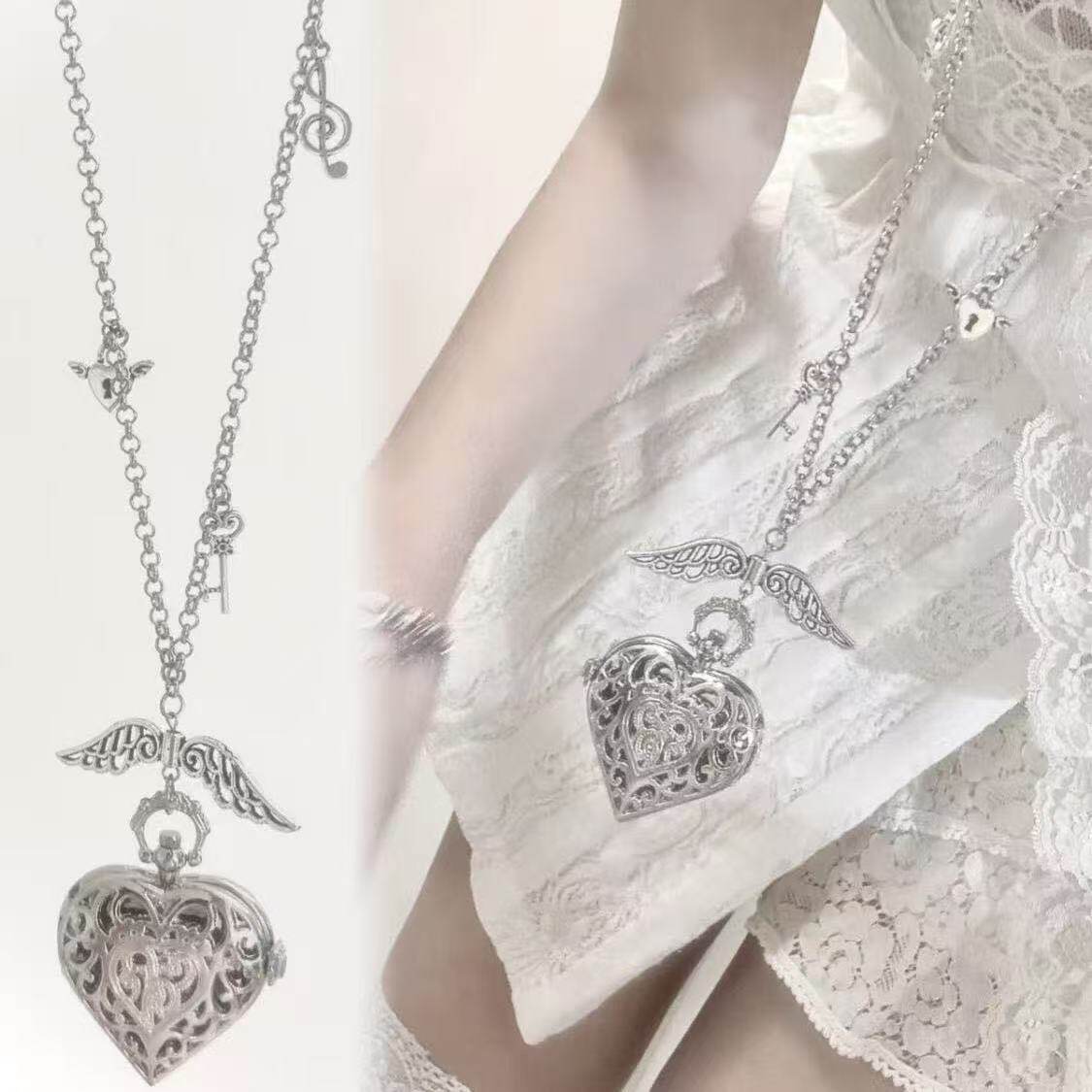 Y2K Hollow Heart Pocket Watch  - Vintage Jewelry Watches Women incelemesi ve fiyatı
