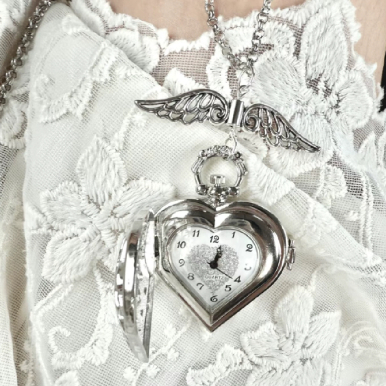 Y2K Hollow Heart Pocket Watch  - Vintage Jewelry Watches Women incelemesi ve fiyatı
