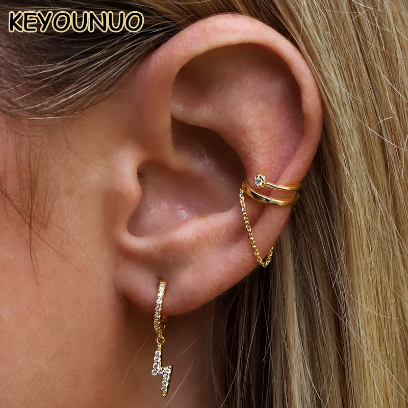 KEYOUNUO Gold Filled Silver Co - Ear Cuff No Piercing incelemesi ve fiyatı