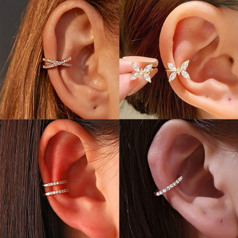 Korean Crystal Ear Clip Earrin - Ear Cuff No Piercing incelemesi ve fiyatı