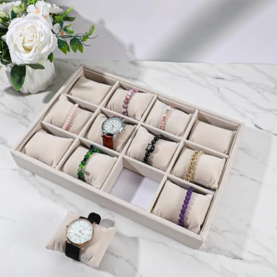 2 Pcs Beige Velvet Jewelry Org - Jewelry And Watches Box incelemesi ve fiyatı