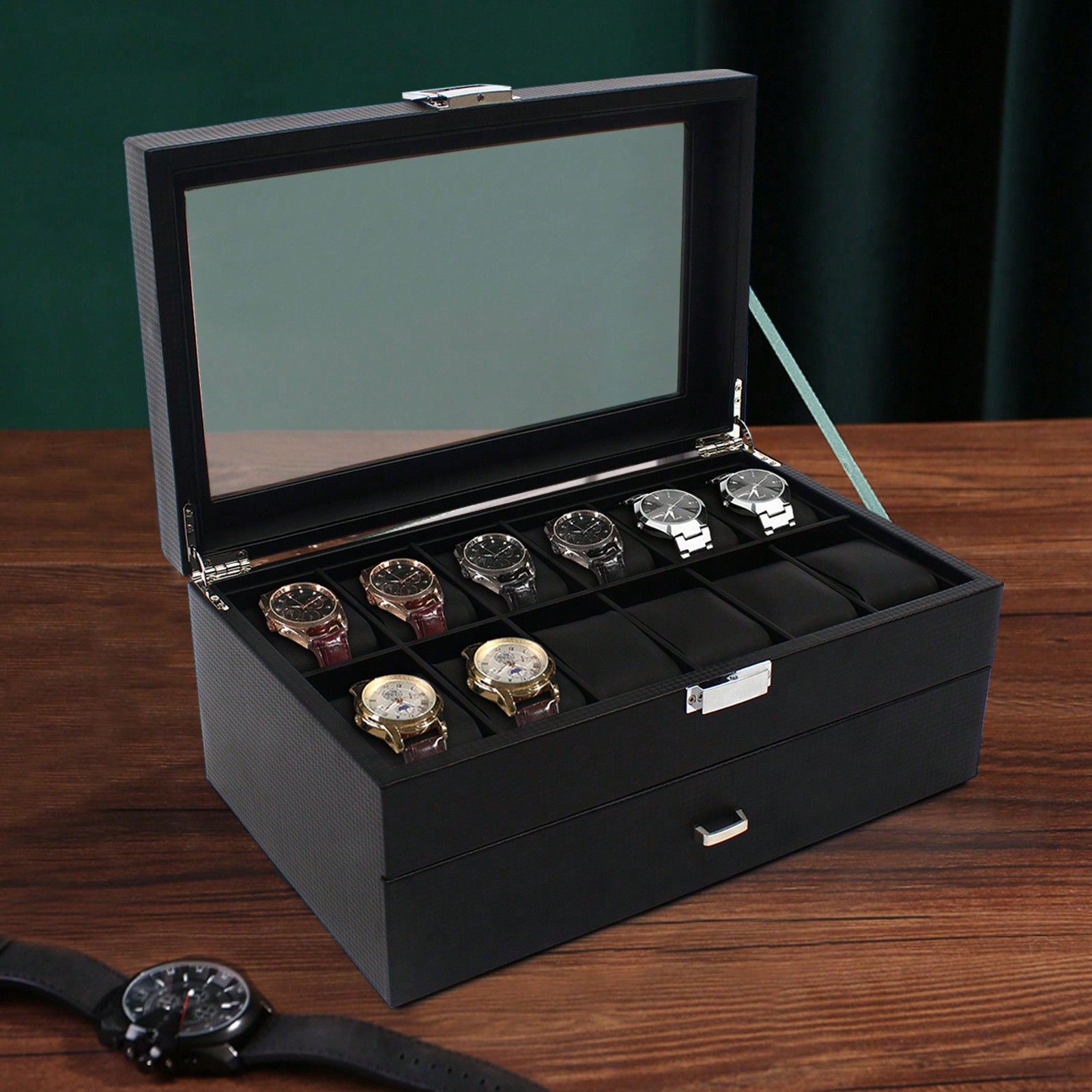 24 Slot Men Watch Display Case - Jewelry And Watches Box incelemesi ve fiyatı