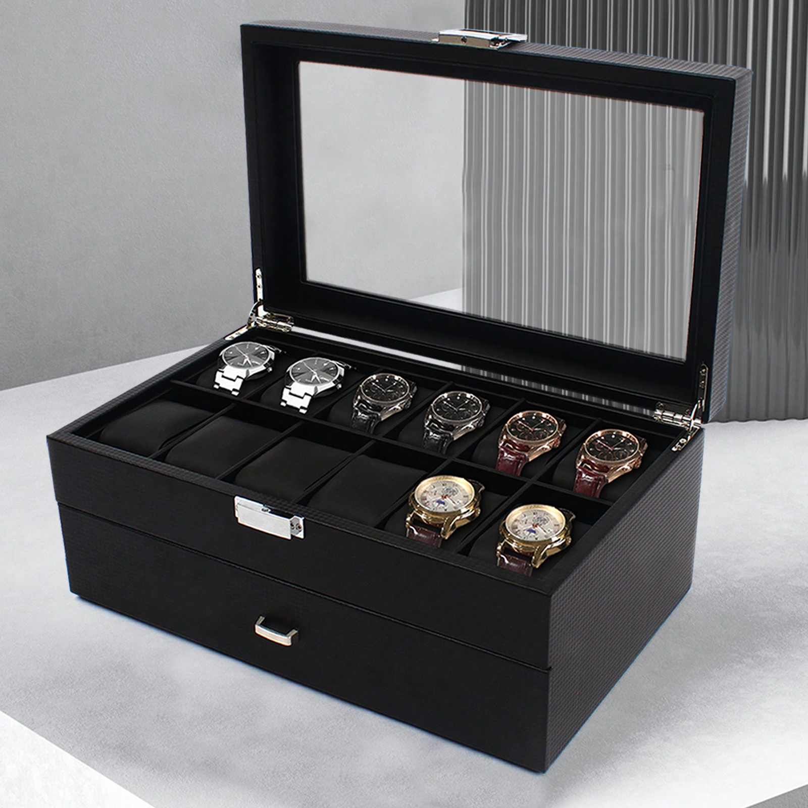 24 Slot Men Watch Display Case - Jewelry And Watches Box incelemesi ve fiyatı