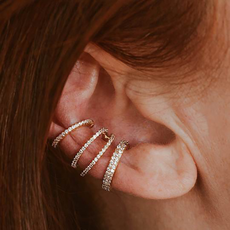 CRMYA Luxury Gold Silver Fille - Ear Cuff No Piercing incelemesi ve fiyatı