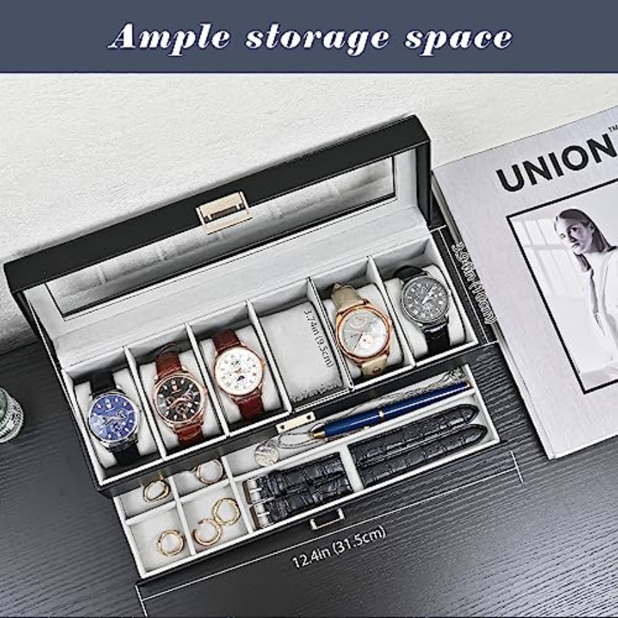 Watch Box, 6 Slot Watches Disp - Jewelry And Watches Box incelemesi ve fiyatı