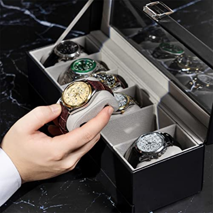 Watch Box, 6 Slot Watches Disp - Jewelry And Watches Box incelemesi ve fiyatı