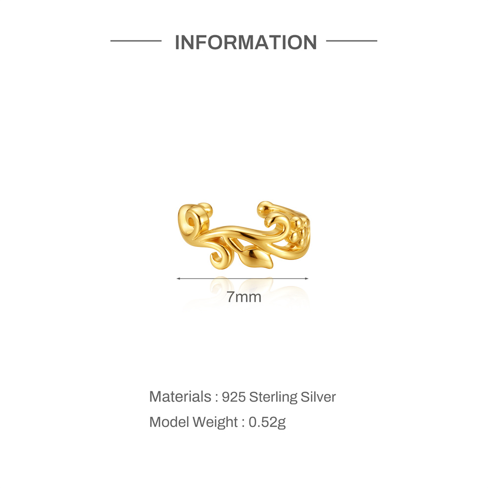 Aide 925 Sterling Silver Gold  - Ear Cuff No Piercing incelemesi ve fiyatı