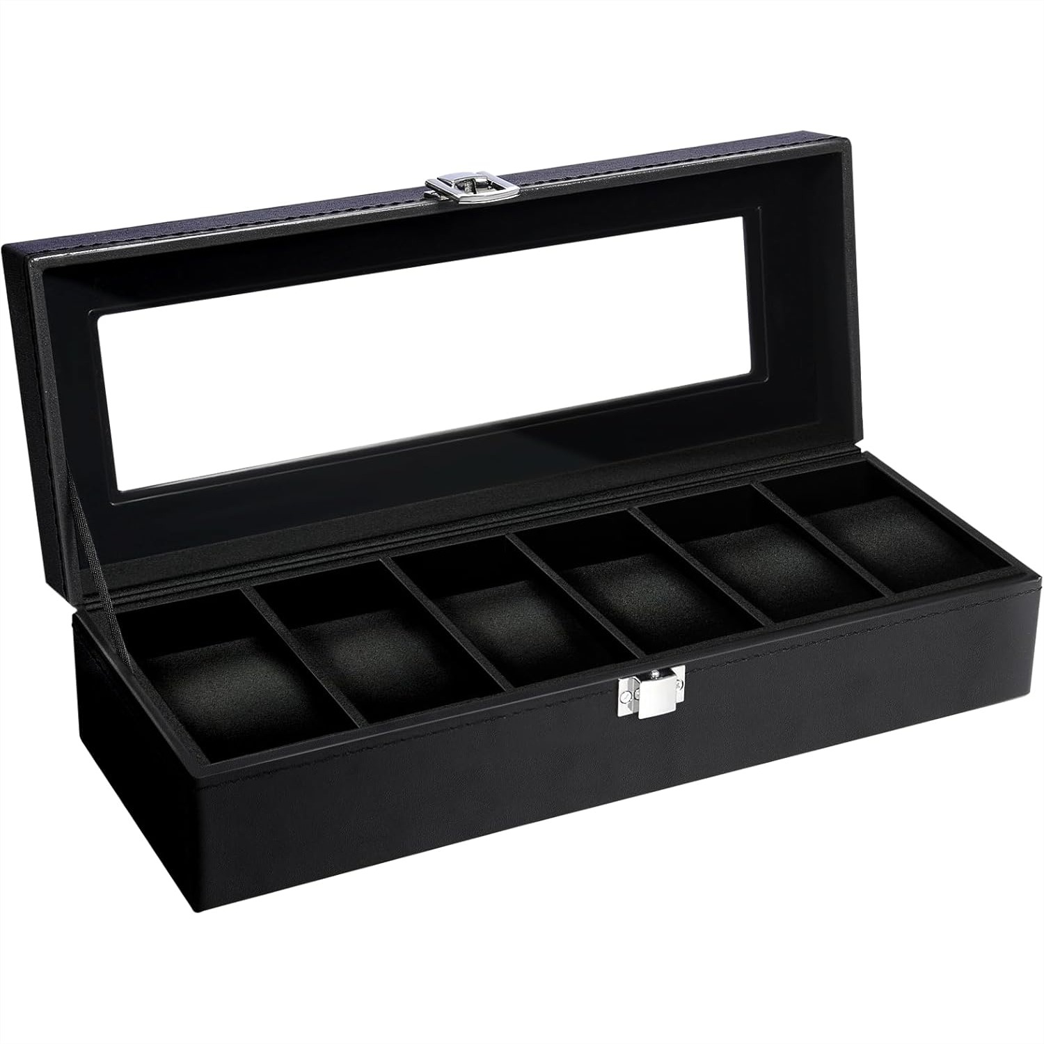 6 Slot Watch Box with Glass Li - Jewelry And Watches Box incelemesi ve fiyatı