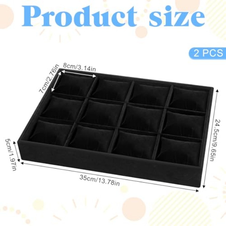 2 PCS Watch Tray, 12 Grid Watc - Jewelry And Watches Box incelemesi ve fiyatı