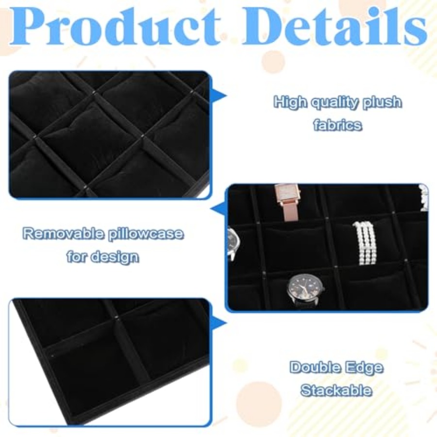 2 PCS Watch Tray, 12 Grid Watc - Jewelry And Watches Box incelemesi ve fiyatı