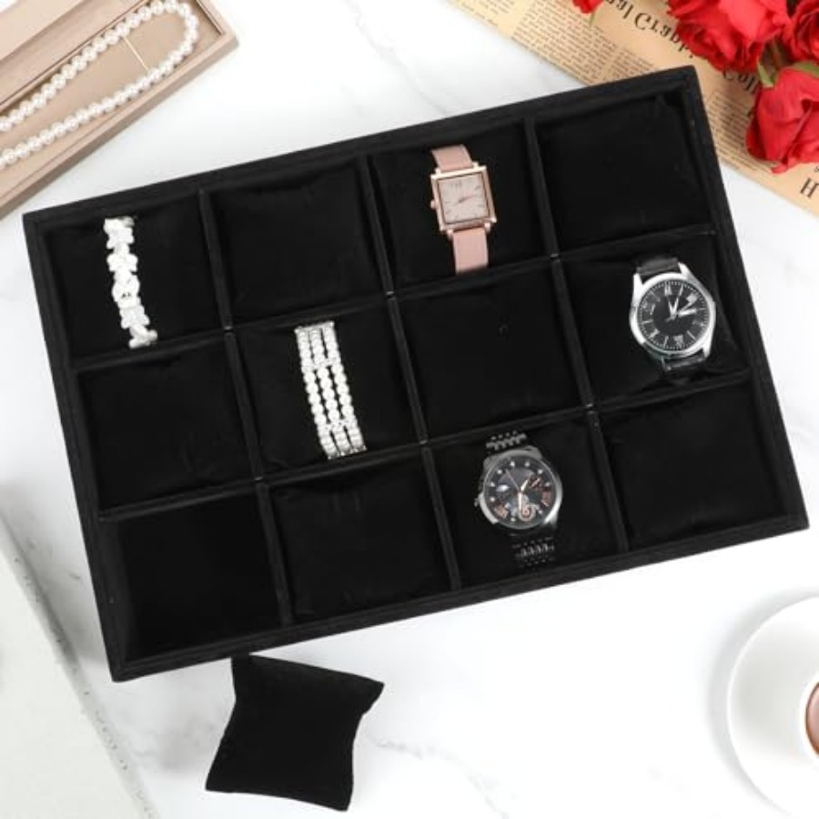 2 PCS Watch Tray, 12 Grid Watc - Jewelry And Watches Box incelemesi ve fiyatı