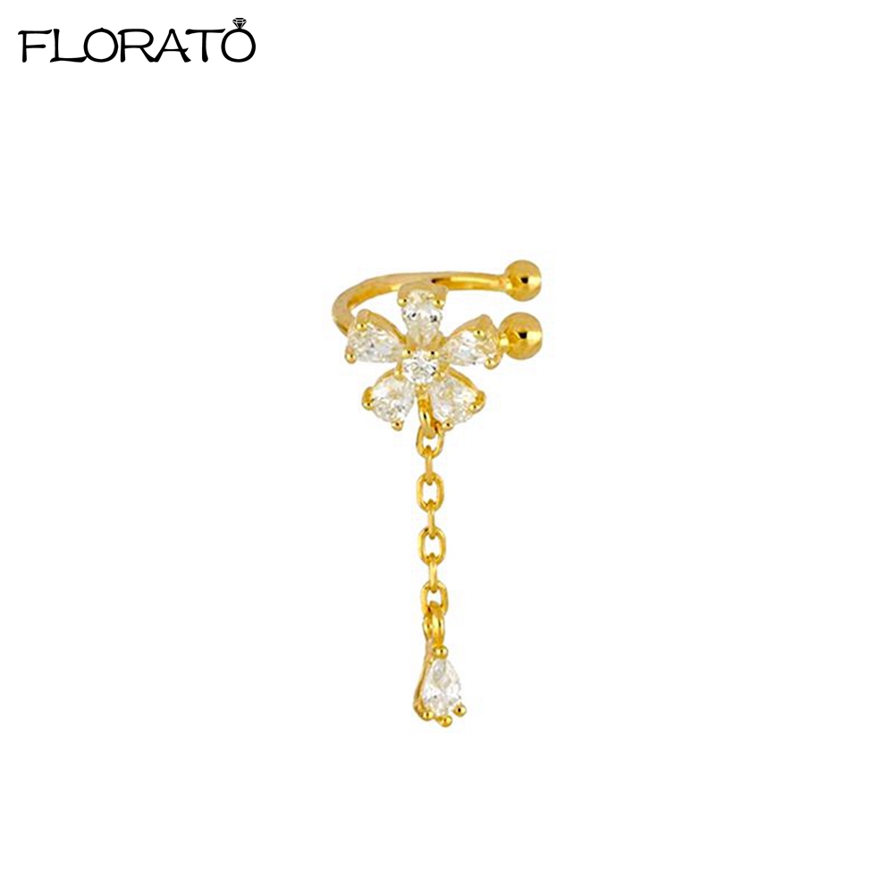 1PCS 18K Gold Earings Clip on  - Ear Cuff No Piercing incelemesi ve fiyatı