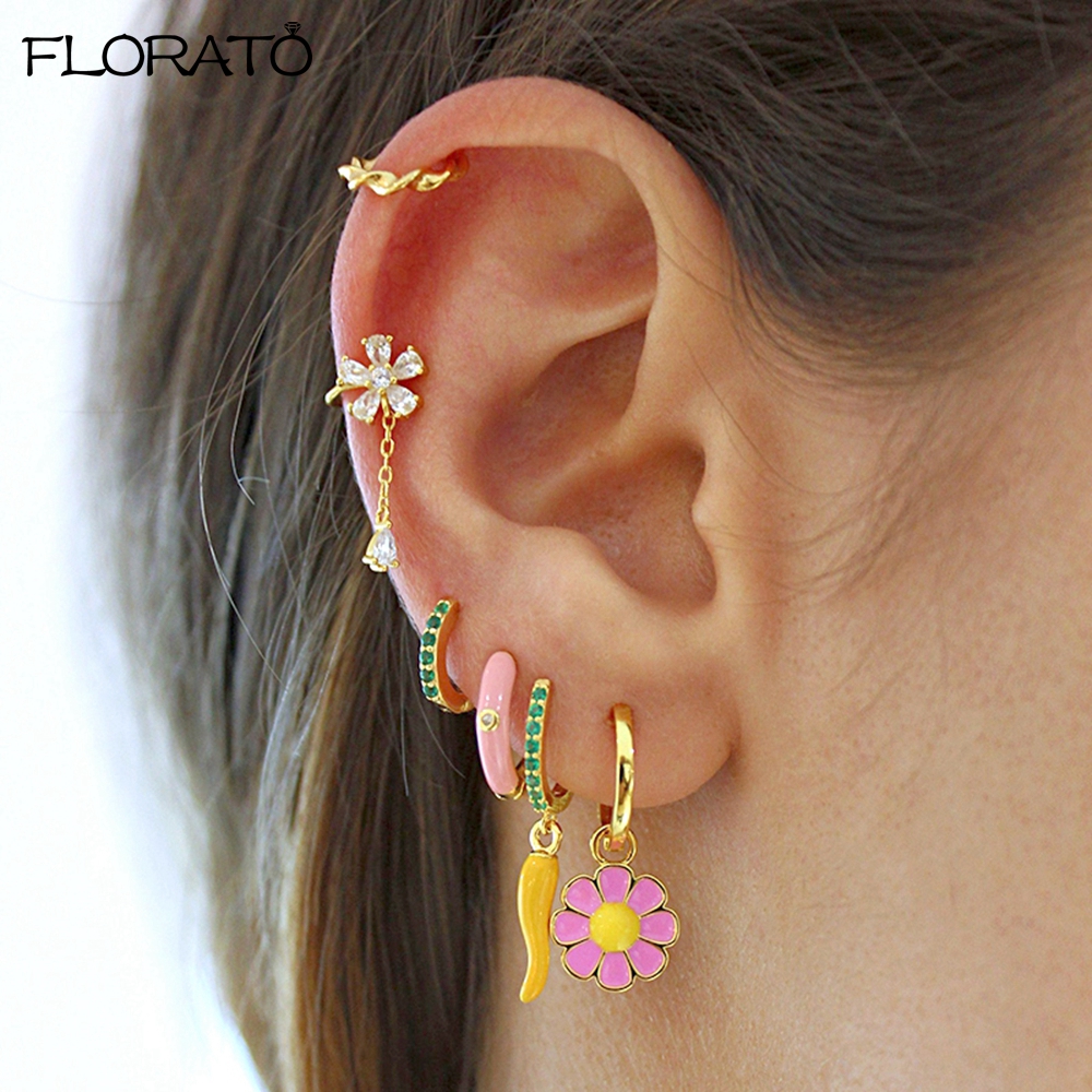 1PCS 18K Gold Earings Clip on  - Ear Cuff No Piercing incelemesi ve fiyatı