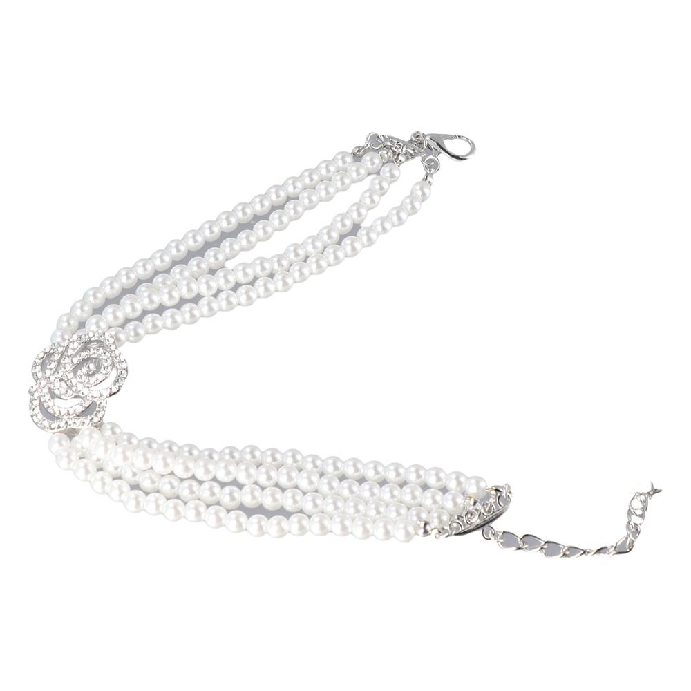 Rhinestone Four Rows Pearls Do - Crystal Choker Necklace incelemesi ve fiyatı