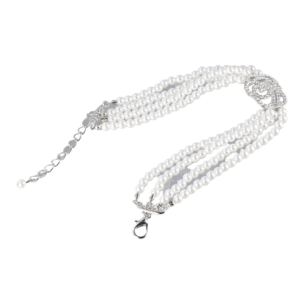 Rhinestone Four Rows Pearls Do - Crystal Choker Necklace incelemesi ve fiyatı