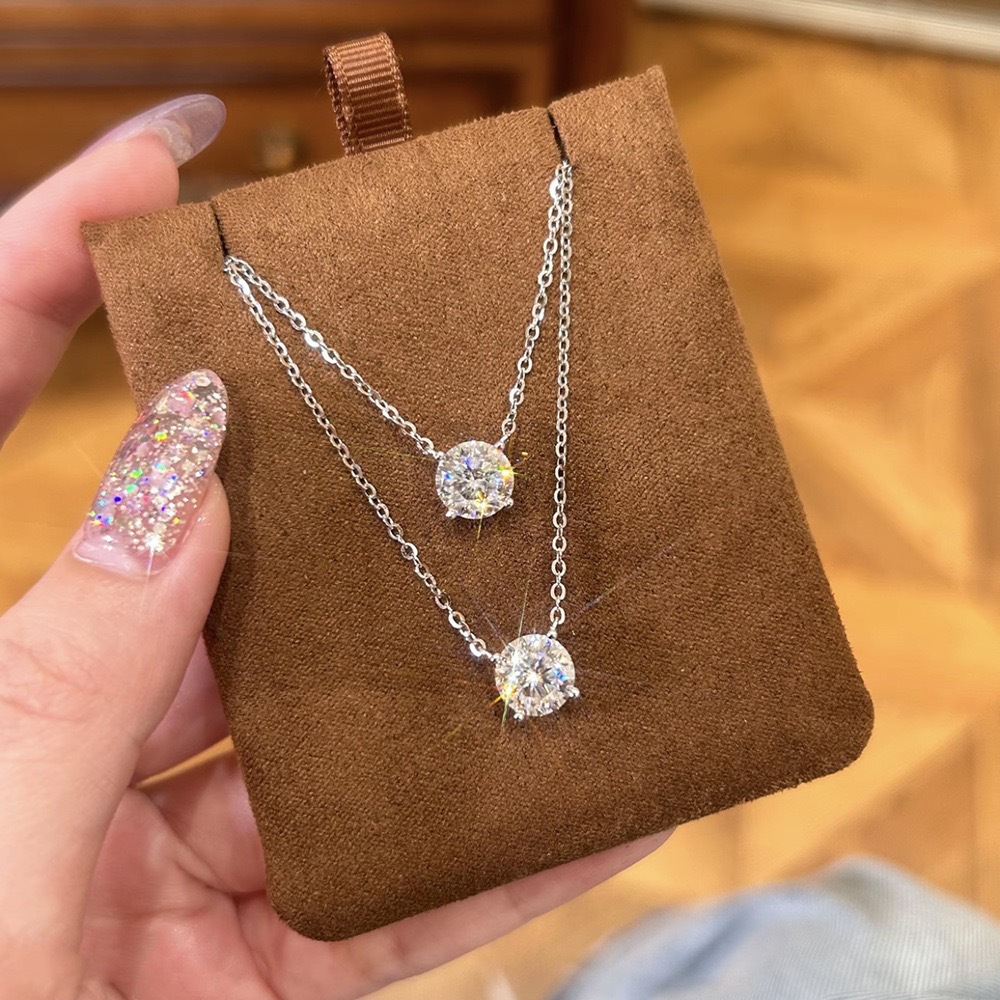 Mini 5mm/4mm D Moissanite 925  - Crystal Choker Necklace incelemesi ve fiyatı