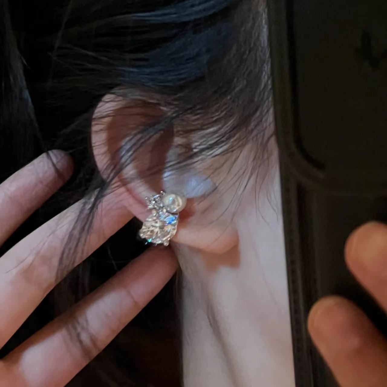 1Pcs Shiny Imitation Pearl Zir - Ear Cuff No Piercing incelemesi ve fiyatı