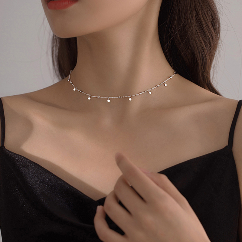 925 Sterling Silver Delicate J - Crystal Choker Necklace incelemesi ve fiyatı