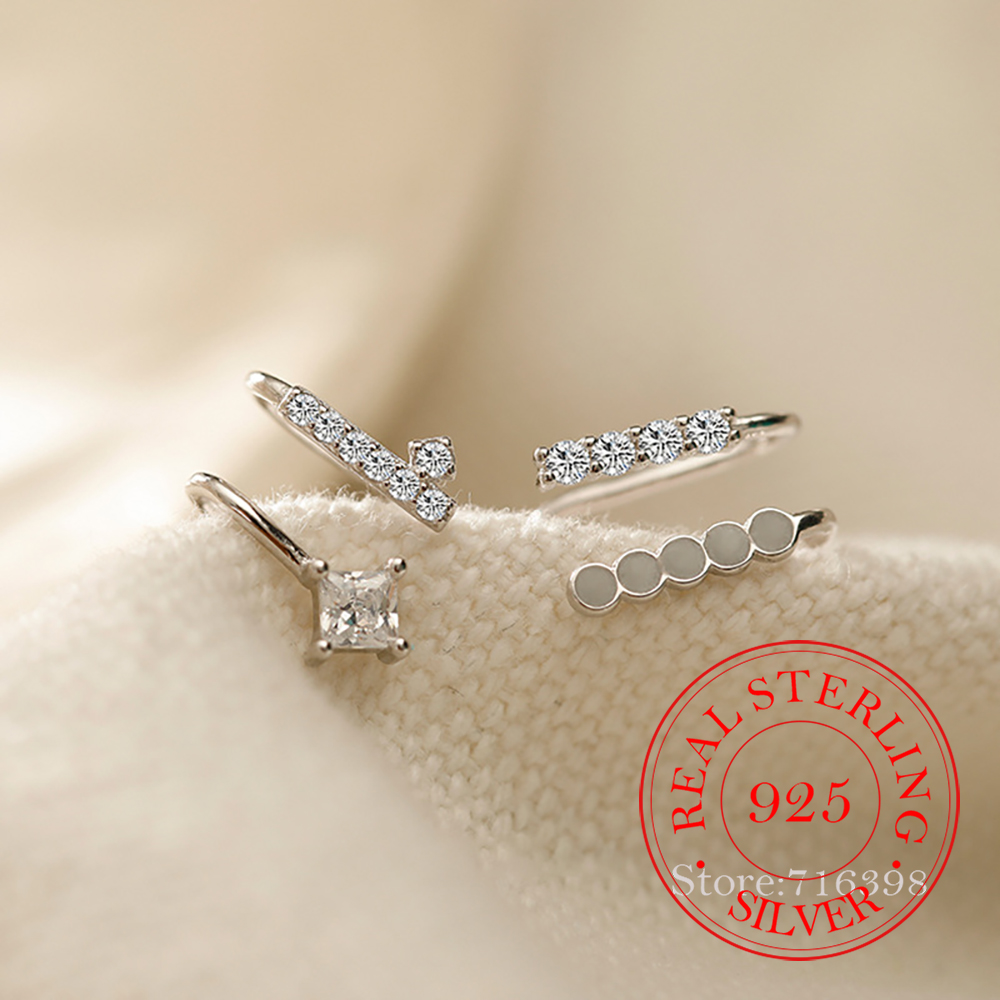 925 Sterling Silver Asymmetric - Ear Cuff No Piercing incelemesi ve fiyatı