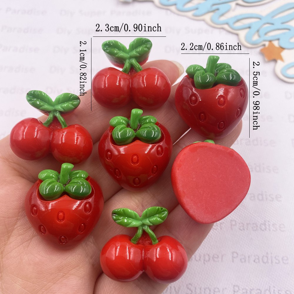 8PCS Resin Kawaii Colorful Red - Paradise Jewelry & Watches Llc Miami incelemesi ve fiyatı