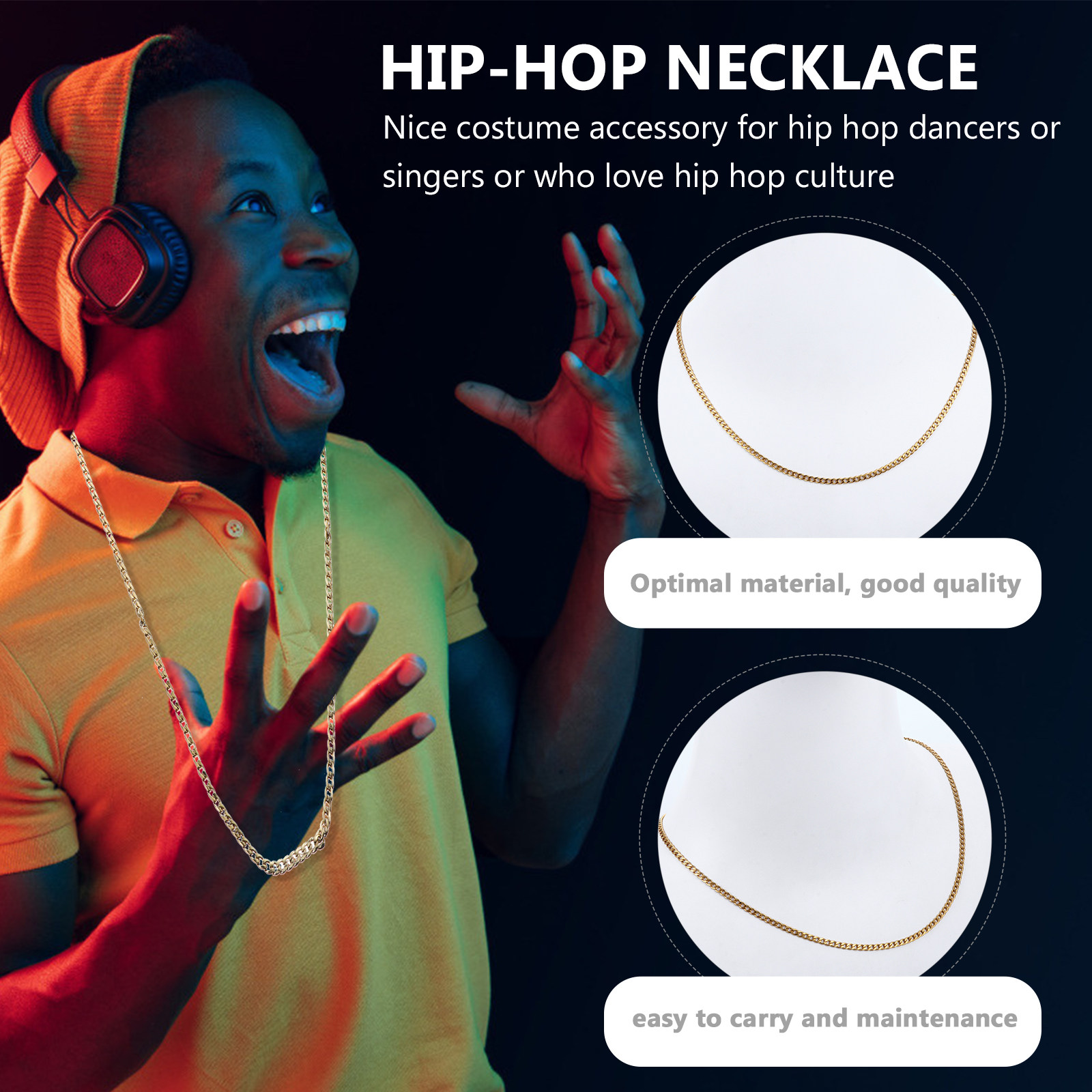 2Pcs Stainless Steel Chains Hi - Hip Hop Chain Necklace incelemesi ve fiyatı