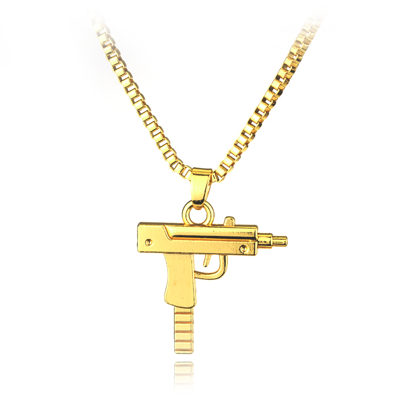 Trendy Uzi Gun Shaped Pendant  - Hip Hop Chain Necklace incelemesi ve fiyatı