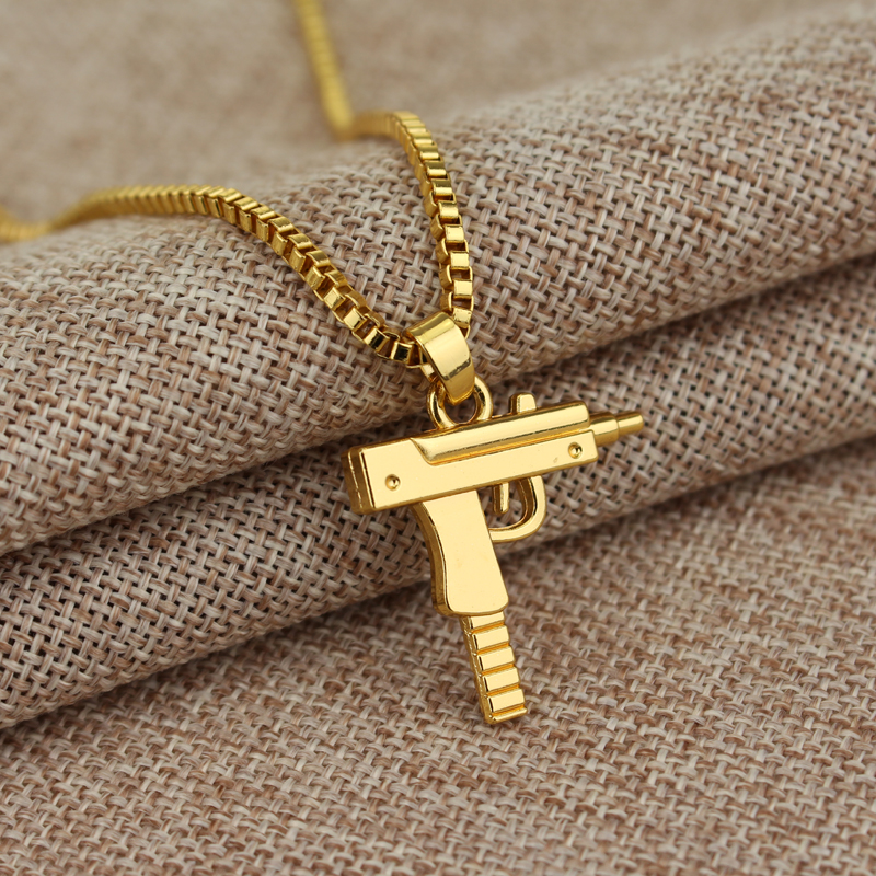 Trendy Uzi Gun Shaped Pendant  - Hip Hop Chain Necklace incelemesi ve fiyatı
