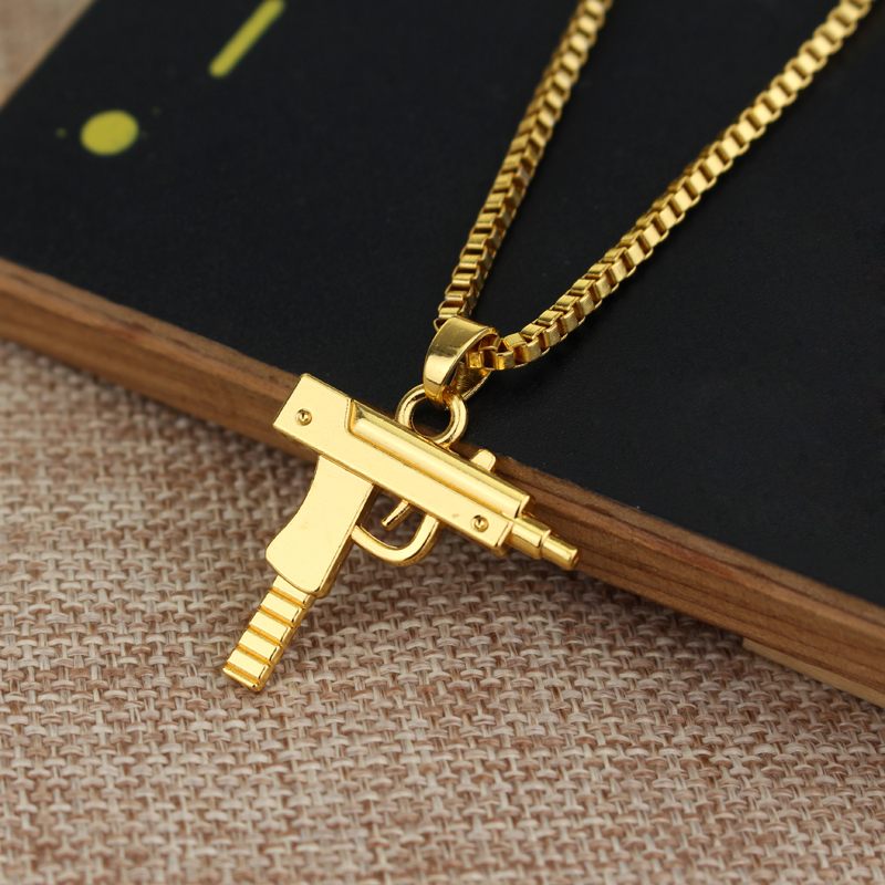 Trendy Uzi Gun Shaped Pendant  - Hip Hop Chain Necklace incelemesi ve fiyatı