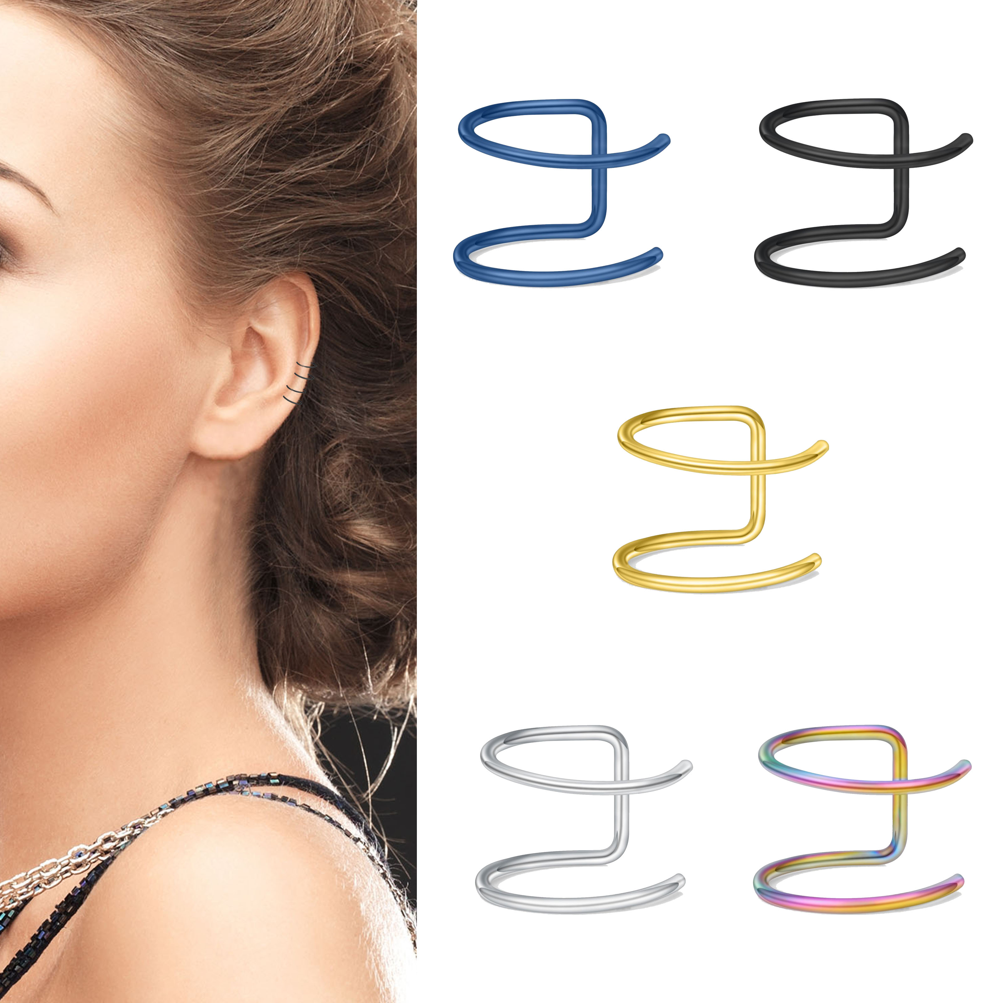 2pcs New No-Piercing Ear Cuffs - Ear Cuff No Piercing incelemesi ve fiyatı