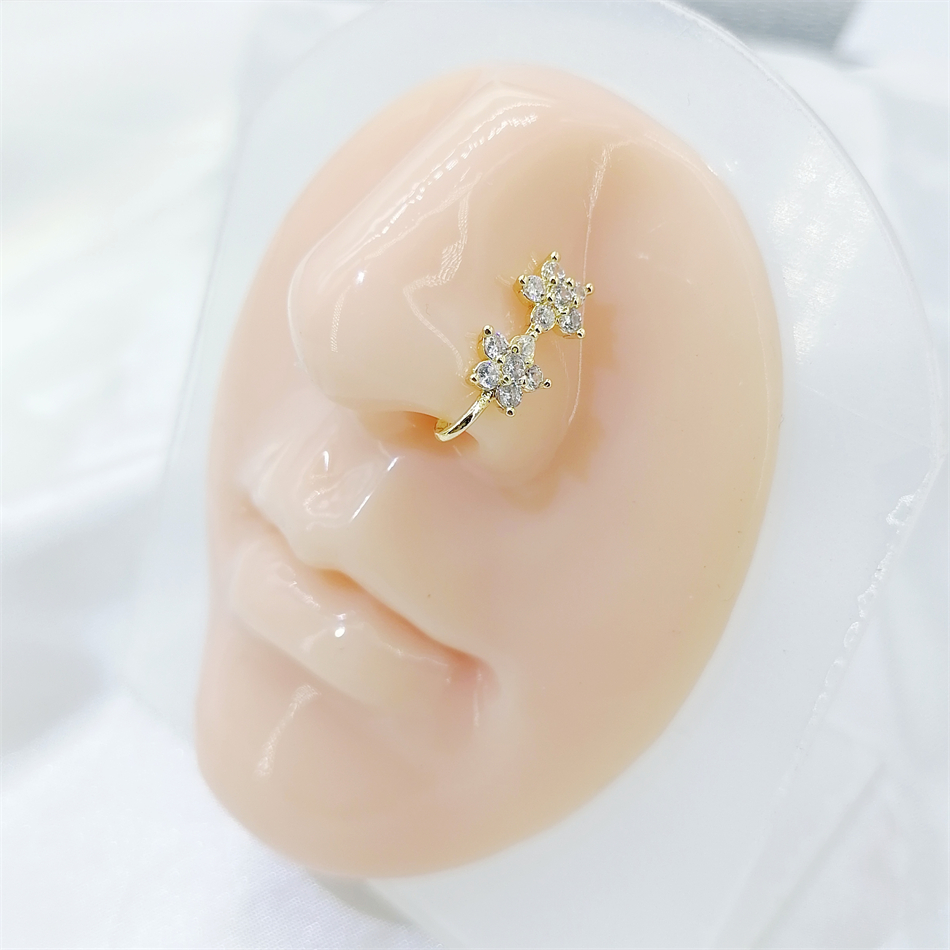 1pc 2 Crystal Flowers Ear Cuff - Ear Cuff No Piercing incelemesi ve fiyatı