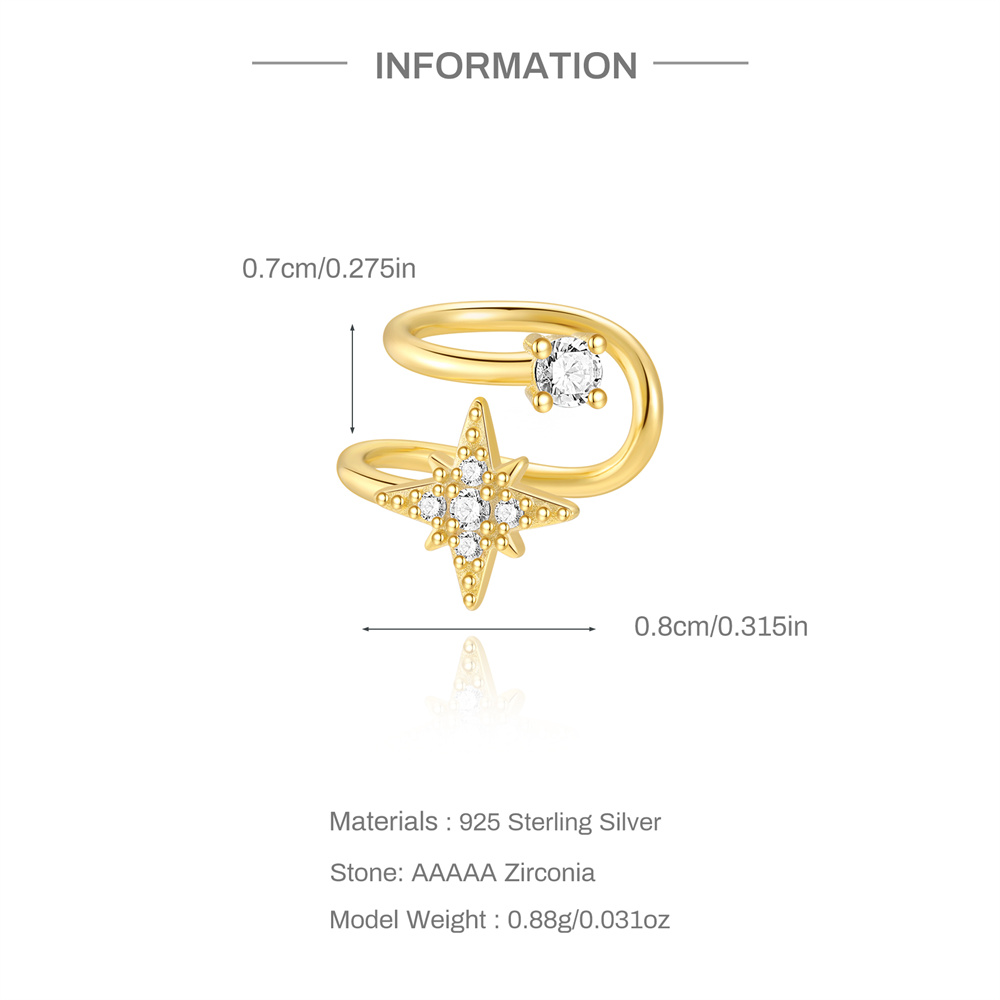 ROXI Octagonal Star Double Lay - Ear Cuff No Piercing incelemesi ve fiyatı
