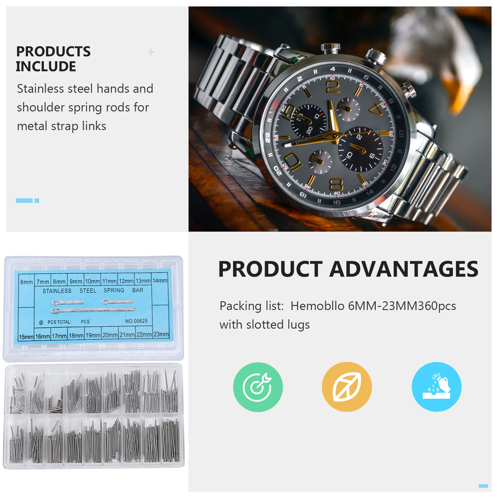 360Pcs Stainless Steel Watch B - Jewelry Repair & Watches Photos incelemesi ve fiyatı