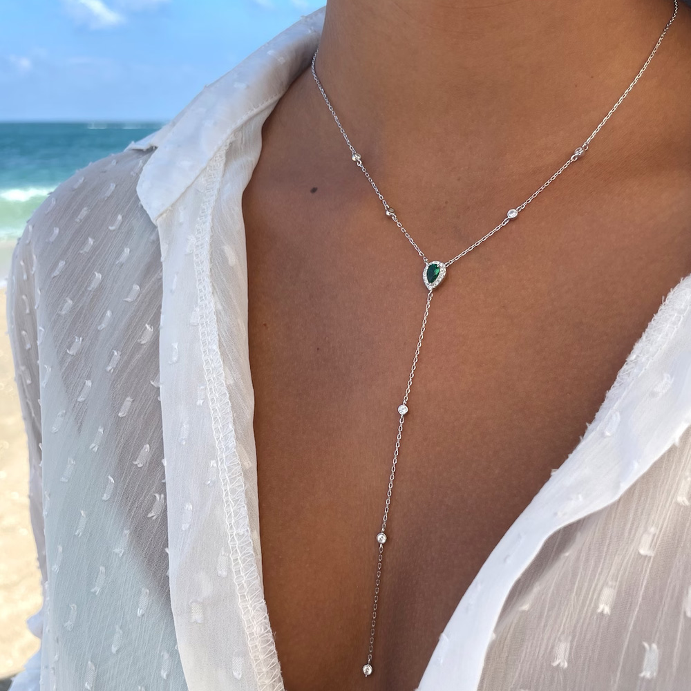 Stonefans Emerald Green Teardr - Crystal Choker Necklace incelemesi ve fiyatı