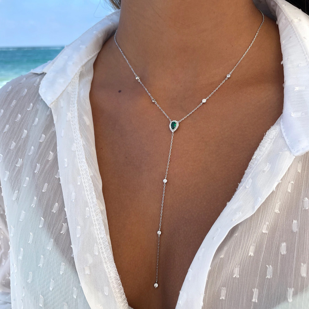 Stonefans Emerald Green Teardr - Crystal Choker Necklace incelemesi ve fiyatı