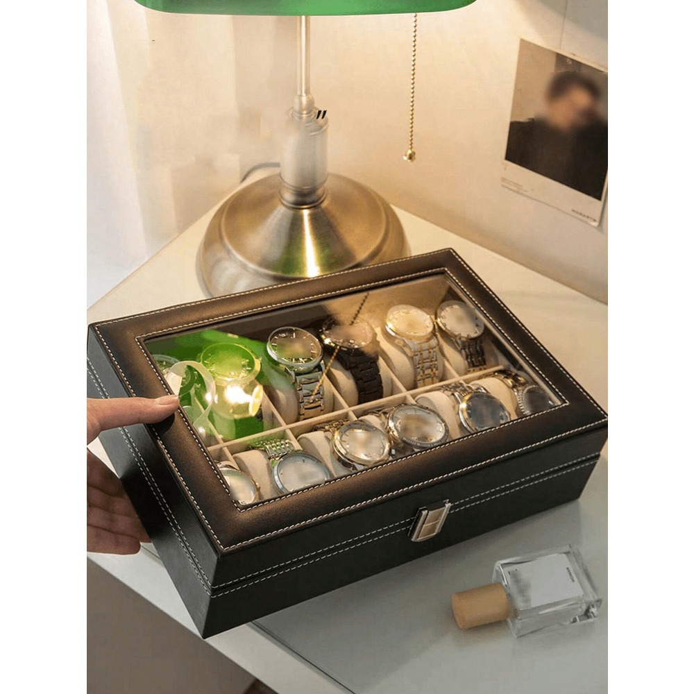 1pc Big Capacity Leather Watch - Jewelry And Watches Box incelemesi ve fiyatı